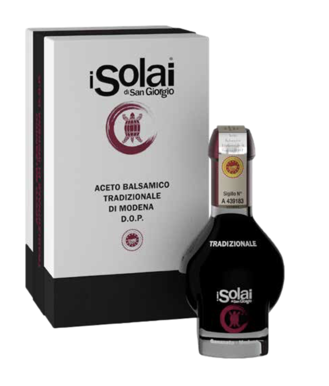 EXTRAVECCHIO Aceto Balsamico Tradizionale di Modena D.O.P. (100ml) - I SOLAI Traditional balsamic vinegar is made of cooked grape must, matured by slow acidification derived from a natural fermentation and progressive concentration by a long aging.