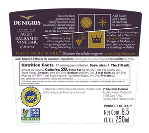 De Nigris Balsamic Vinegar of Modena  55% Must 250ml
